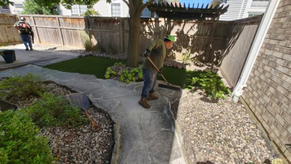 artificial turf install and clean up project 2