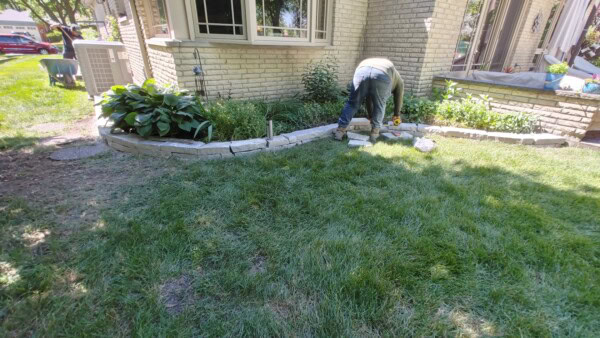 back stone wall during