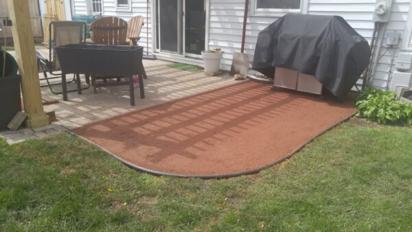 crushed gravel patio area small